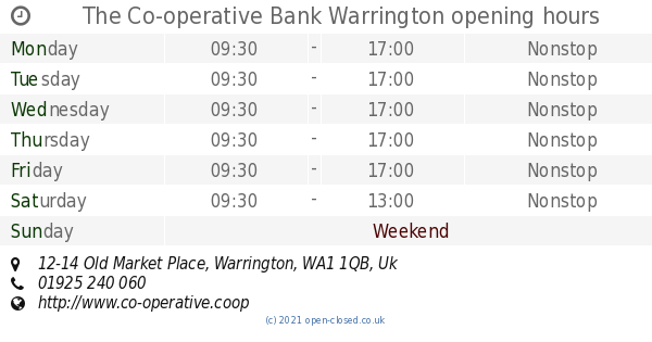 Warrington market opening times bank holiday