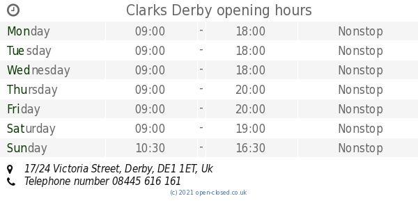 clarks victoria opening times