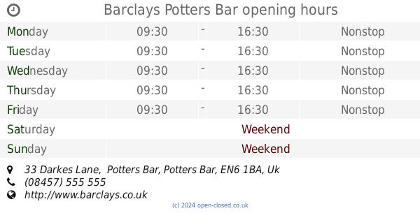 post office potters bar darkes lane opening times