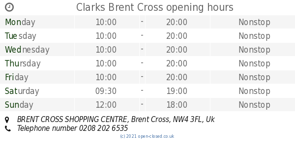 clarks brent cross opening hours