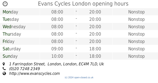 Evans 2025 cycles farringdon