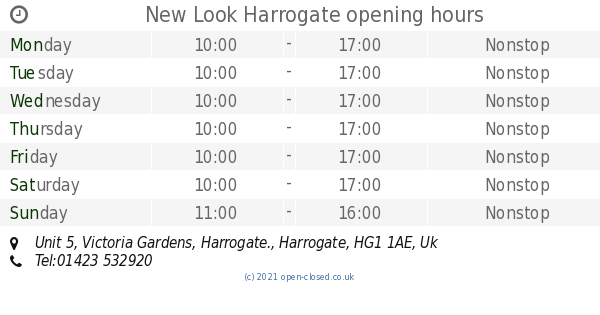 New Look Harrogate Opening Times Unit 5 Victoria Gardens Harrogate