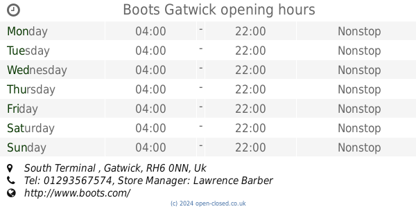 boots-gatwick-opening-times-south-terminal