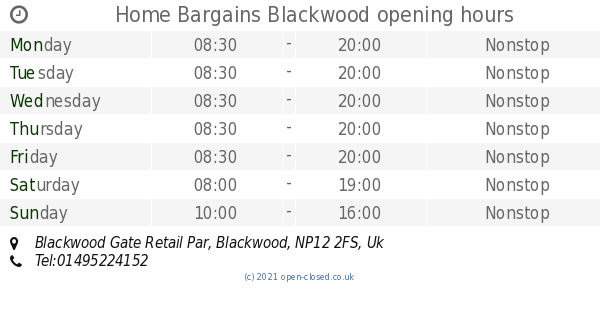 Home Bargains Blackwood opening times Blackwood Gate Retail Par