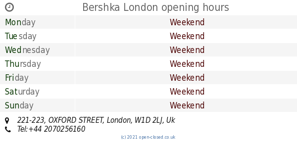 effect Bezienswaardigheden bekijken stroomkring Bershka London opening times, 221-223, OXFORD STREET