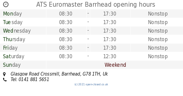 barrhead travel opening times