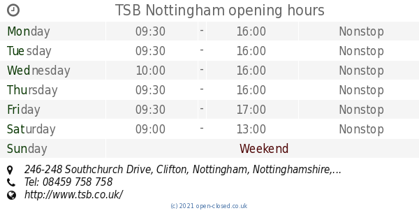 nottingham travel opening times