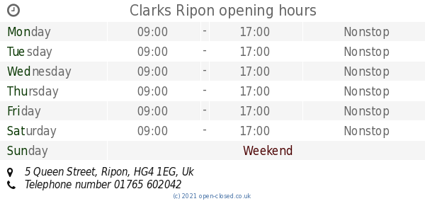 clarks easter opening times