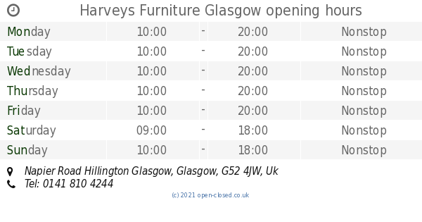 Harveys Furniture Glasgow Opening Times Napier Road Hillington