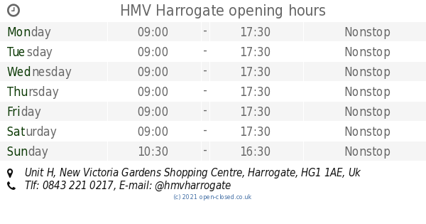 Hmv Harrogate Opening Times Unit H New Victoria Gardens Shopping