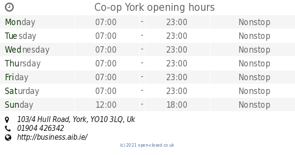 Co op York opening times 103 4 Hull Road