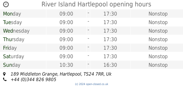 river-island-hartlepool-opening-times-189-middleton-grange