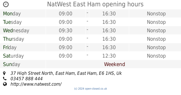 post office high street north east ham opening times