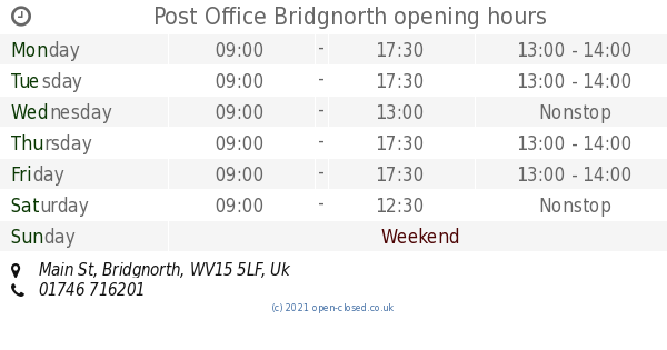 Bridgnorth job centre opening hours