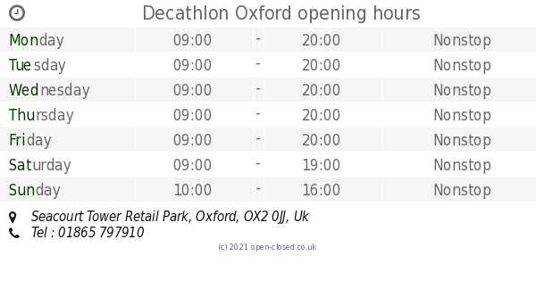 decathlon botley opening times
