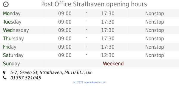 Post Office Strathaven Opening Times 5 7 Green St